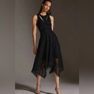 Anthropologie Embroidered Lace Cutout Maxi Dress